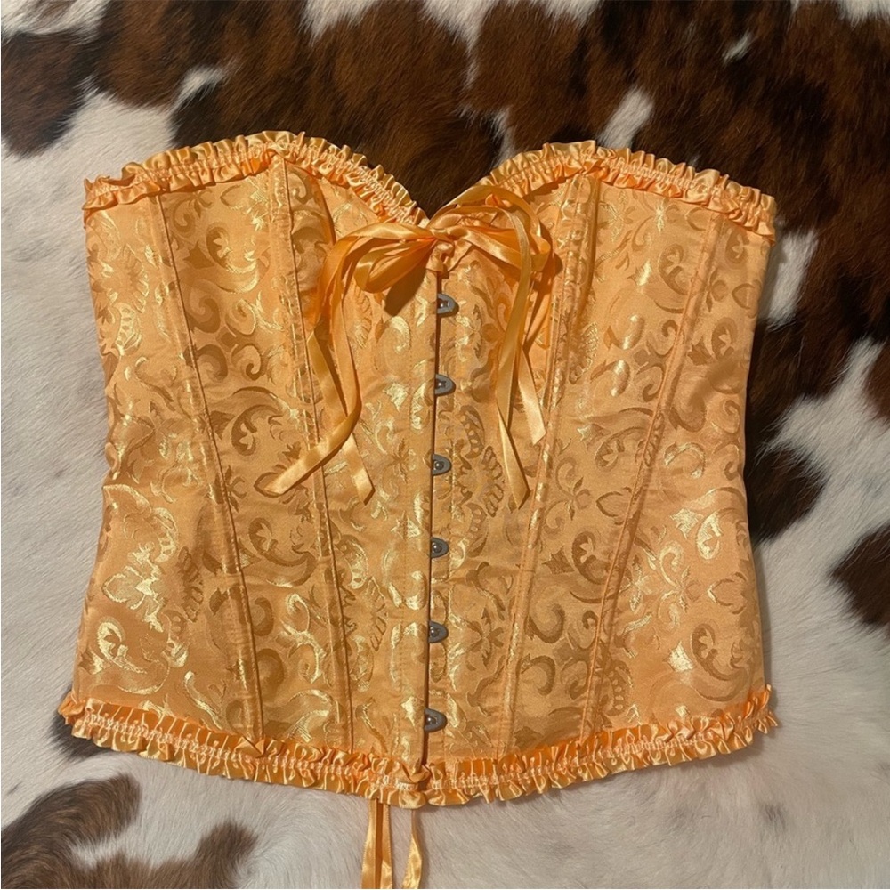 Elegant Gold Brocade Corset